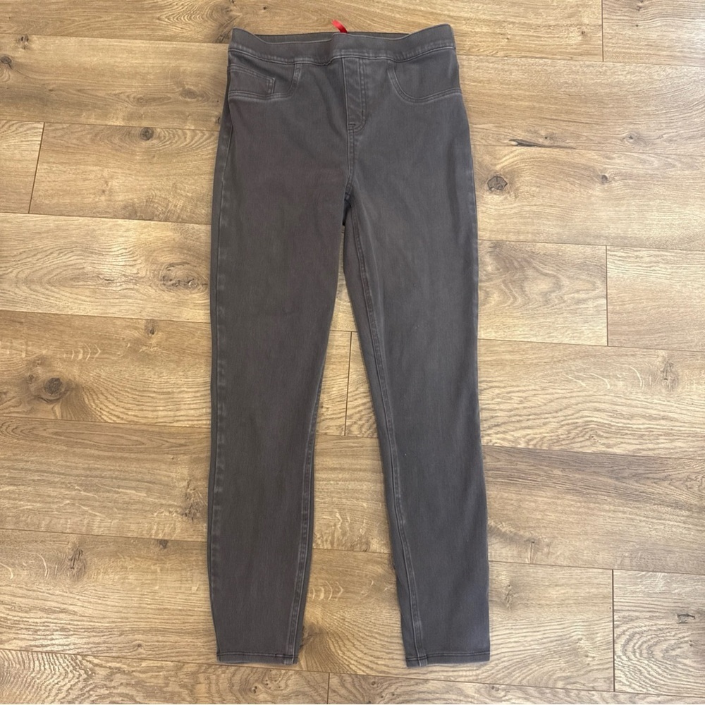 Spanx Jeggings Womens Large Gray Pull On Skinny Stretch Cotton Blend Women’s